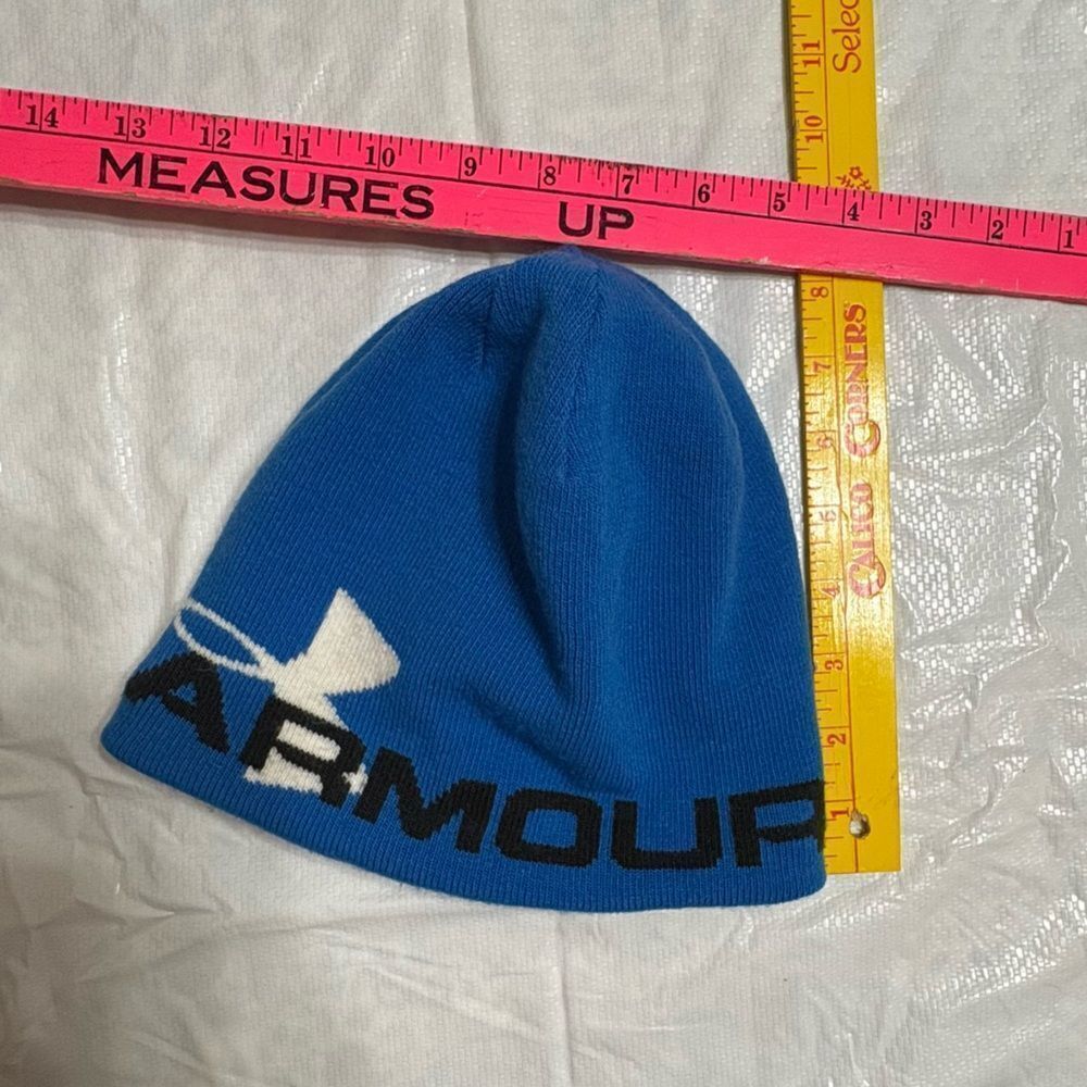 Under Armour Cold Gear Infrared Lined Blue Beanie Hat - Picture 8 of 9